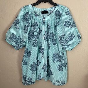 Lane Bryant Swing Pintuck Button-Front Blouse Women’s Plus Size 18/20 2X
